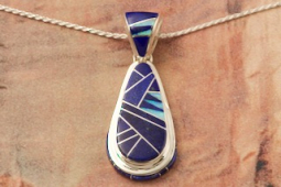 Calvin Begay Genuine Blue Lapis Sterling Silver Pendant